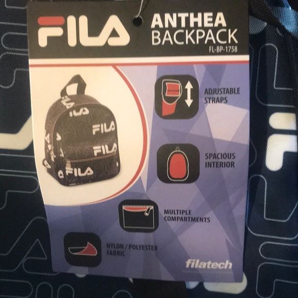 Mini Fila backpack blue and white - Picture 3 of 3